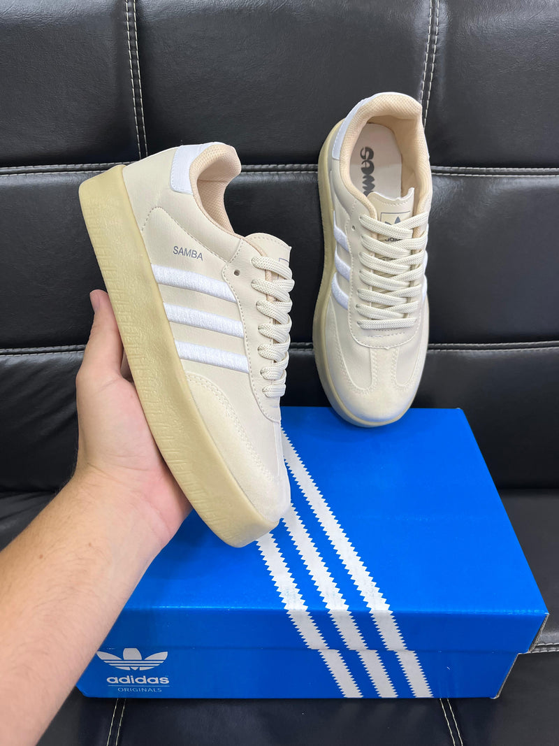 Adidas Samba Bege Com Branco