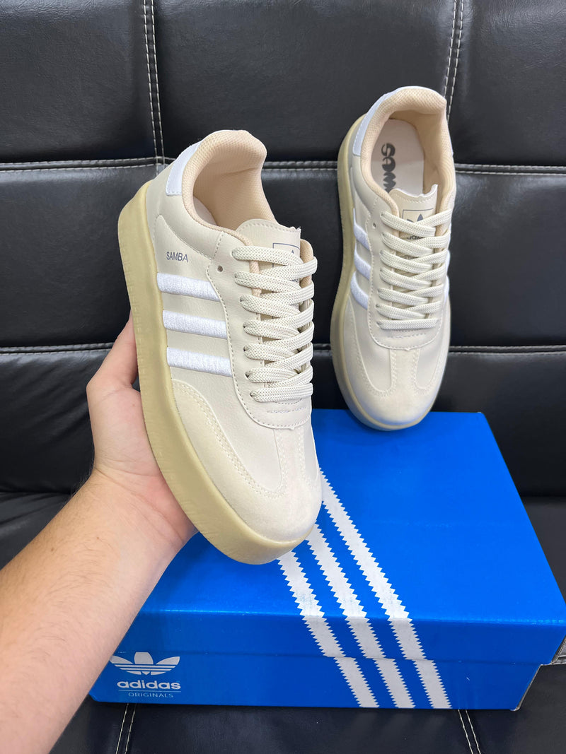 Adidas Samba Bege Com Branco