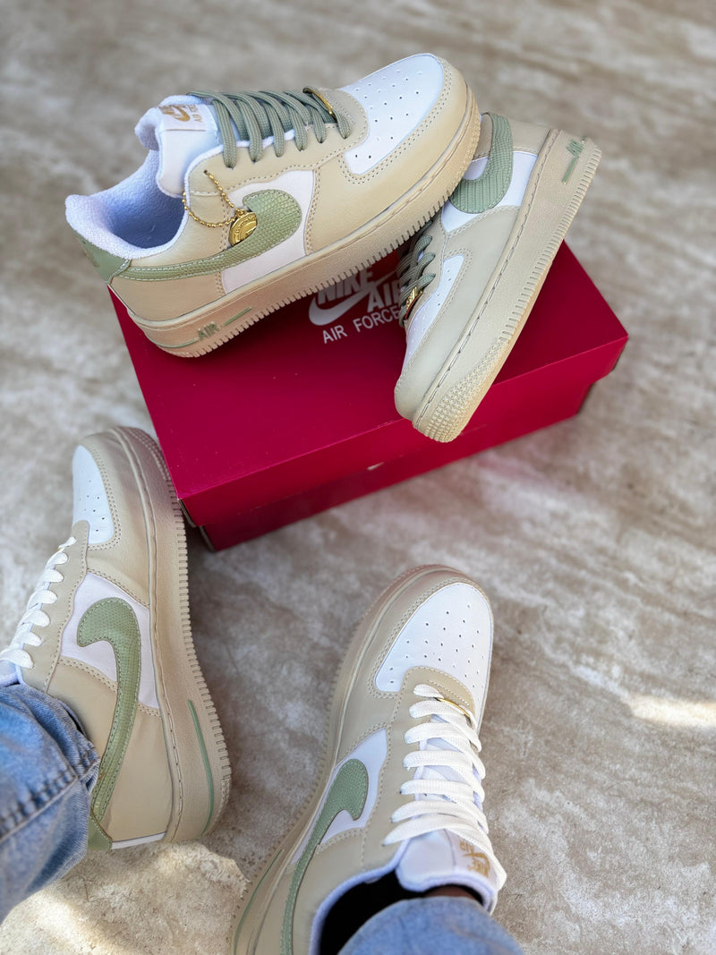 Nike Air force Areia/Branco/Verde